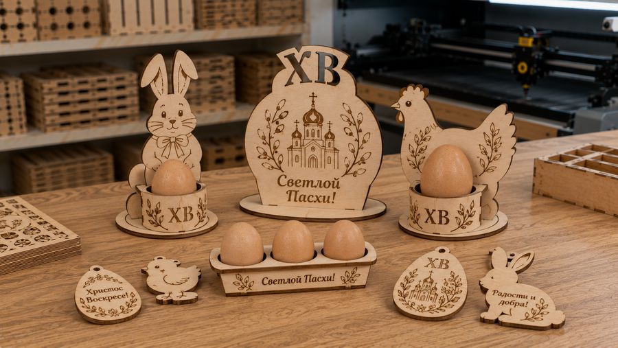 Пасхальный декор (подставки для яиц, фигуры)