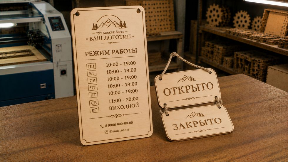 Табличка «Режим работы» / «Открыто-Закрыто»